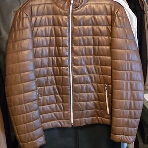 Ron Tomson Men's Tan Quilted Bomber Jacket